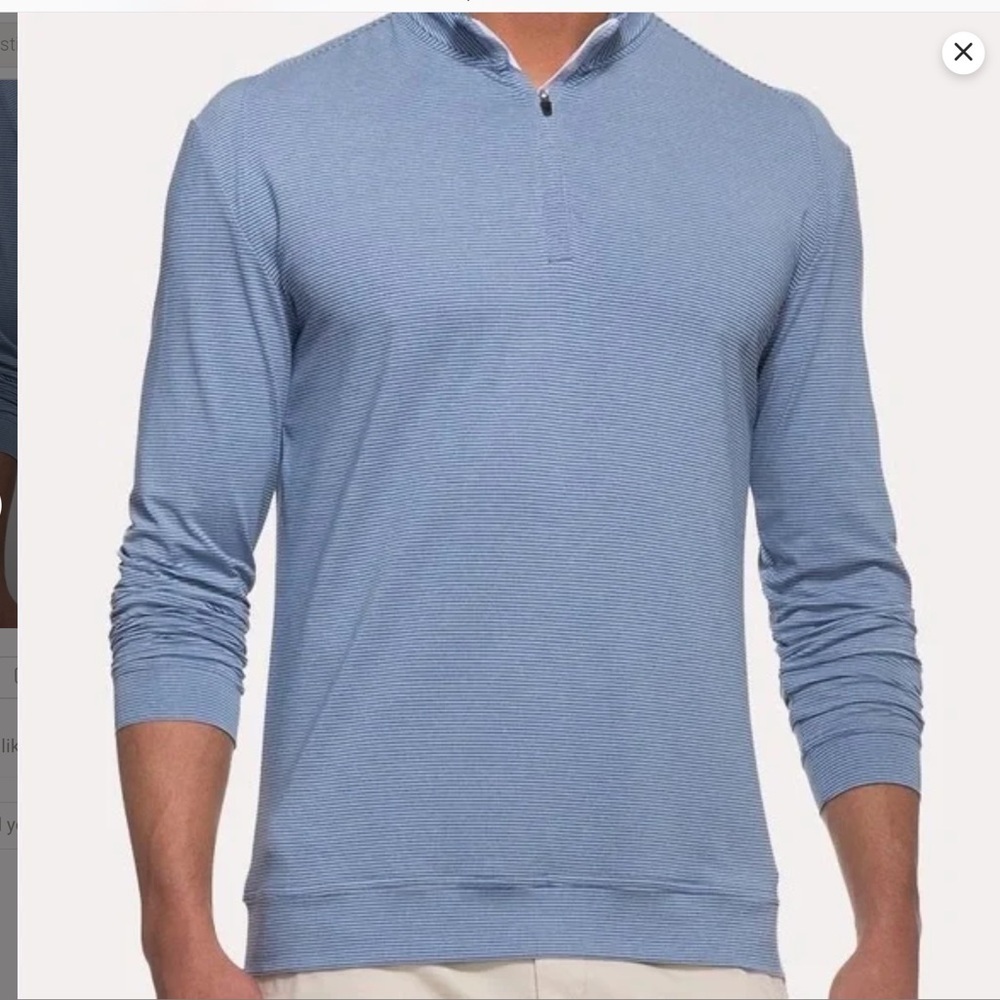 Johnnie-O Striped Flex shirt Lake blue and white stripes Size Large